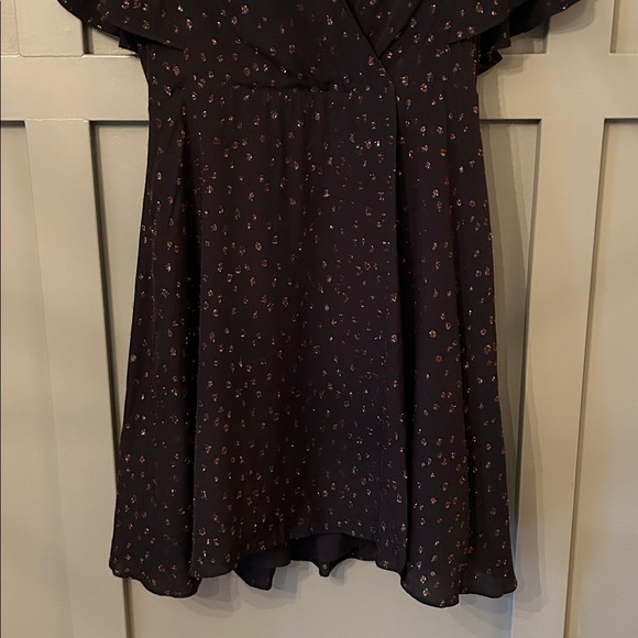 Madewell Cape Sleeve Mini Dress in Metallic Dots Black Size 2 New NWOT - Picture 8 of 13